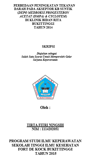 Perbedaan Peningkatan Tekanan Darah Pada Akseptor Suntik (Depo medroksi Progesteron Acetat (DMPA) & Cyclofem) di Klinik Bidan Rita Bukittinggi Tahun 2014
