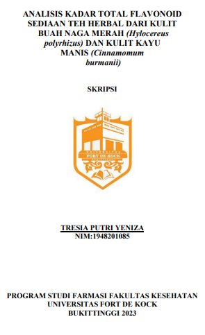 Analisis Kadar Total Flavonoid Sediaan Teh Herbal Dari Kulit Buah Naga Merah (Hylocereus Polyrhizus) Dan Kulit Kayu Manis (Cinnamomum Burmanii)