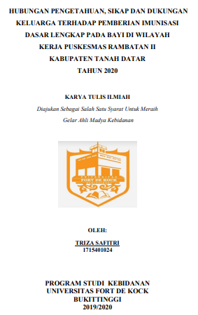 Hubungan Pengetahuan, Sikap Dan Dukungan Keluarga Terhadap Pemberian Imunisasi Dasar Lengkap Pada Bayi Di Wilayah Kerja Puskesmas Rambatan II Kabupaten Tanah Datar Tahun 2020