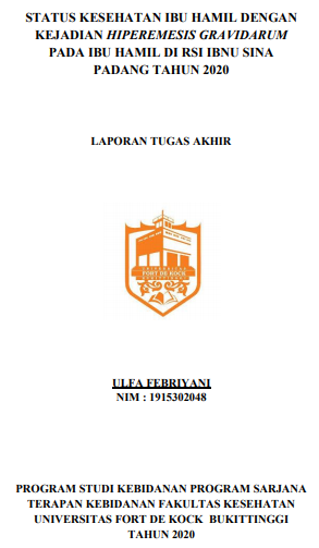 Status Kesehatan Ibu Hamil dengan Kejadian Hiperemesis Gravidarum pada  Ibu Hamil di RSI Ibnu Sina Padang Tahun 2020