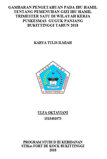 Gambaran Pengetahuan Ibu Hamil tentang Pemenuhan Gizi Ibu Hamil Trimester I di Wilayah Kerja Puskesmas Guguk Panjang Bukittinggi Tahun 2018