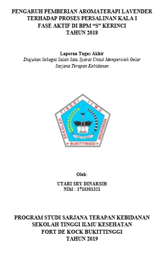 PengaruhPembrianAromaterapi Lavender Terhadap Proses Persalian Kala I PaseAktif Di Bpm S KabupatenKerinciTahun 2018