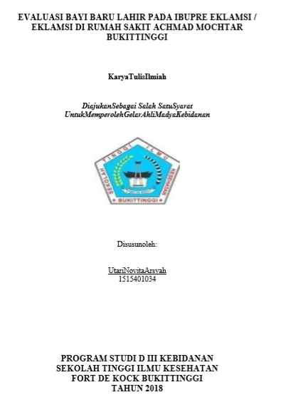Evaluasi Bayi Baru Lahir Pada Ibu Pre Eklamsi / Eklamsi Di Rumah Sakit Achmad Mochtar Bukittinggi Tahun 2018
