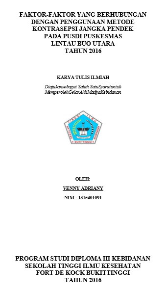 Faktor - Faktor yang Berhubungan Dengan Metode Kontrasepsi Jangka  Pendek pada PUS di Puskesmas Lintau Buo Utara 2016