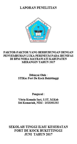 Faktor-Faktor yang berhubungan dengan penyembuhan luka perineum pada ibu  nifas di BPM Nora Mayrawati Kabupaten Merangin Tahun 2017