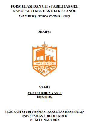 Formulasi Dan Uji Stabilitas Gel Nanopartikel Ekstrak Etanol Gambir (Uncaria Cordata Lour)