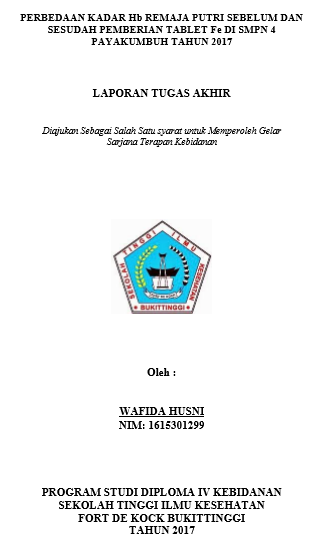 Perbedaan Kadar Hb Remaja Putri Sebelum dan Sesudah Pemberian Tablet Fe di SMP N 4 Payakumbuh Tahun 2017