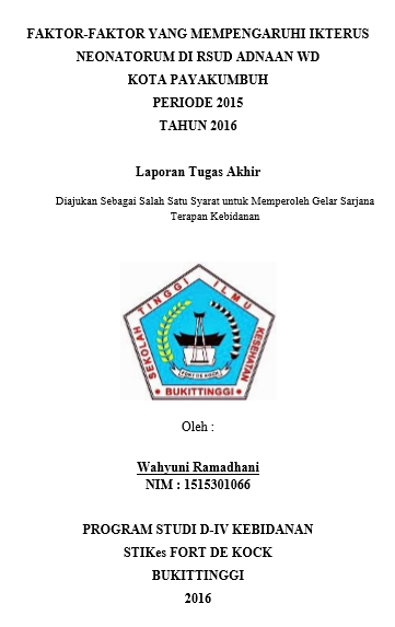 Faktor-Faktor Yang Mempengaruhi Ikterus  Neonatorum Di RSUD Adnaan WD Kota Payakumbuh Tahun 2016