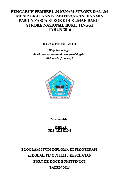 Pengaruh  Senam  Stroke  Dalam  Meningkatkan Keseimbangan  Dinamis  Pasien  Pasca  Stroke  Di  Rumah Sakit  Stroke  Nasional  Bukittinggi  Tahun  2016