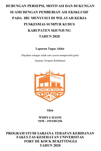 Hubungan Persepsi, Motivasi Dan Dukungan Suami Dengan Pemberian ASI Eksklusif pada Ibu Menyusui Di Wilayah Kerja Puskesmas Sumpur Kudus Kabupaten Sijunjung Tahun 2020