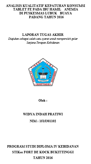 Analisis Kualitatif Kepatuhan Konsumsi Tablet Fe Pada Ibu Hamil Anemia di Puskesmas Lubuk Buaya Padang  Tahun 2016
