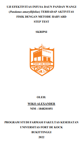 Uji Efektivitas Infusa Daun Pandan Wangi (Pandanus Amaryllifolius) Terhadap Aktivitas Fisik Dengan Metode Harvard Step Test