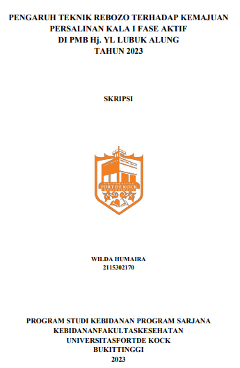 Pengaruh Teknik Rebozo Terhadap Kemajuan Persalinan Kala I Fase Aktif Di PMB Hj. YL Lubuk Alung Tahun 2023