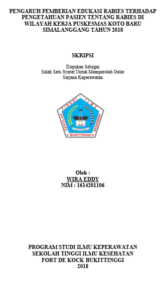 Pengaruh Pemberian Edukasi Rabies terhadap Pengetahuan Pasien  tentang Rabies di  Wilayah Kerja Puskesmas Koto Baru Simalanggang  Kabupaten Lima Puluh Kota Tahun 2018