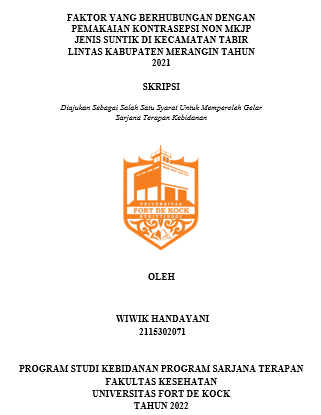 Faktor Yang Berhubungan Dengan Pemakaian Kontrasepsi Non Mkjp Jenis Suntik Di Kecamatan Tabir Lintas Kabupaten Merangin Tahun 2021