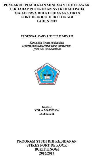 Pengaruh Minuman Temulawak Terhadap Penurunan Nyeri Haid pada Mahasiswa DIII Kebidanan STIKes Fort De Kock Bukittinggi Tahun 2017