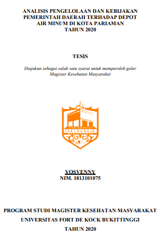 Analisis Pengelolaan dan  Kebijakan Pemerintah Daerah terhadap Depot Air Minum di Kota Pariaman Tahun 2020