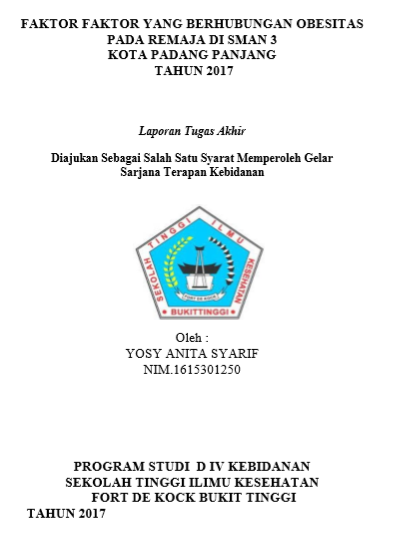 Faktor  Faktor yang Berhubungan dengan Obesitas pada Remaja di SMAN 3  Kota Padang Panjang Tahun 2017