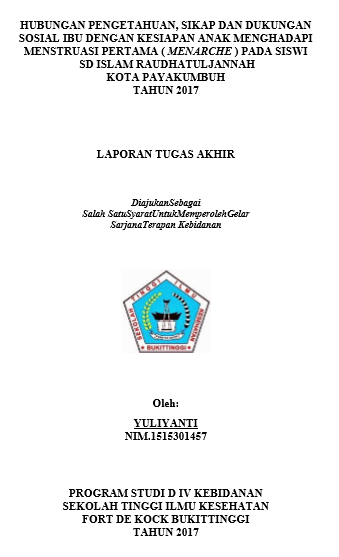 Hubungan Pengetahuan, Sikap dan Dukungan Sosial Ibu dengan Kesiapan Anak Menghadapi Menstruasi Pertama (Menarche) pada Siwi SD Islam Raudhatul Jannah Tahun 2017
