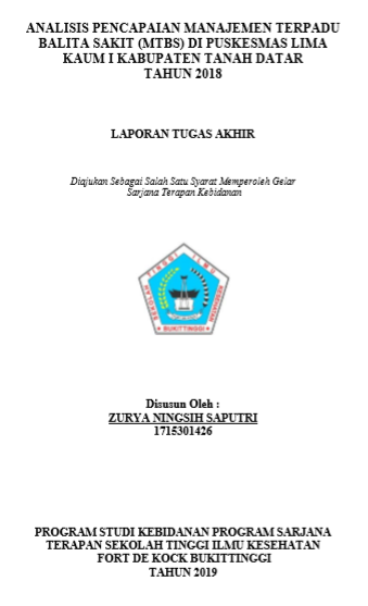 Analisis Pencapaian Manajemen Terpadu Balita Sakit (MTBS) Di Puskesmas Lima Kaum I Kabupaten Tanah Datar Tahun 2018