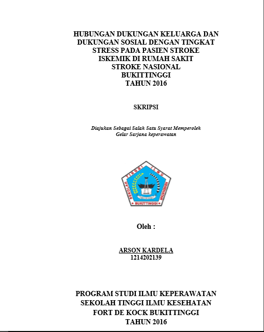 Cover Hubungan Dukungan Keluarga Dan Dukungan Sosial Dengan Tingkat Stress Pada Pasien Stroke Iskemik Di Rumah Sakit Stroke Nasional Bukittinggi Tahun 2016