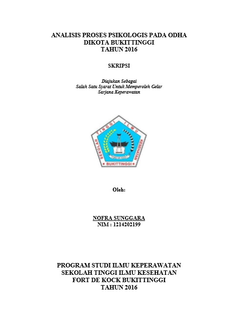 Cover Analisis proses psikologis pada ODHA di kota bukittinggi tahun 2016